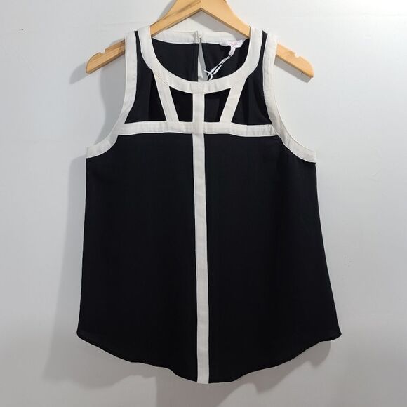 Candies Black and White Tank Top Blouse - Picture 2 of 11